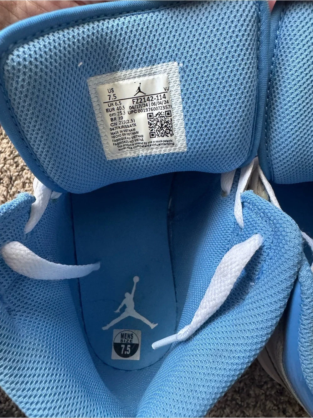 Jordan Mid-Top Sneakers in White and Light Blue